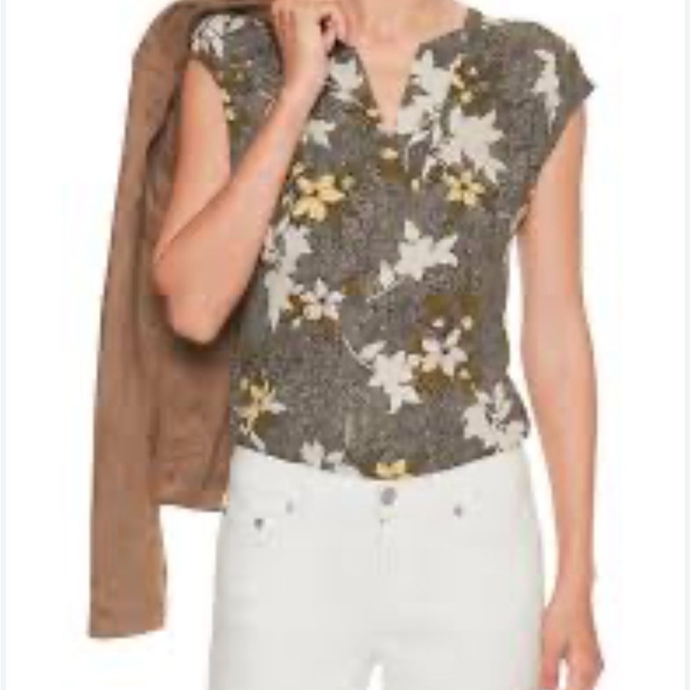 Banana Republic dolman sleeve floral office wear top size small